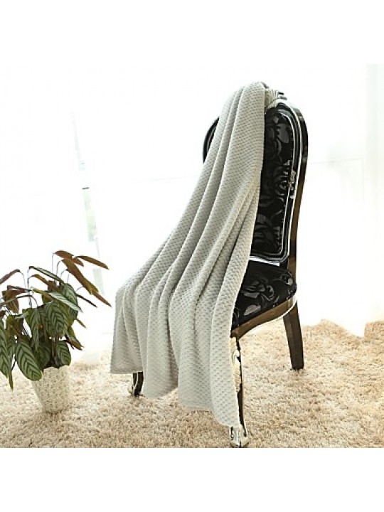 Super Soft Grey,Solid Solid Polyester/Polyamide Blankets W130×150cm(W50×60in)