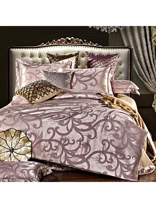 Bedtoppings Cotton Rich Jacquard Embossed 4pcs Duvet Cover Set Queen Size