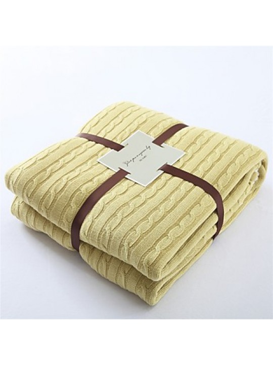 Multicolor Solid Knitted Blanket Bamboo Fiber59"*79"