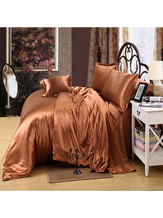 Solid 4 Piece Duvet Cover Sets