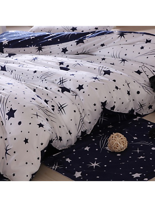 Meteor Bedsheet Pillowcases Duvet Cover(White)