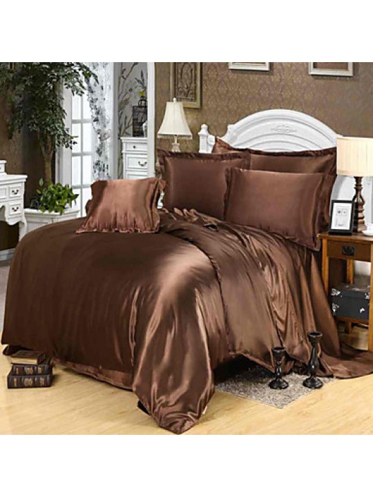 Solid 4 Piece Duvet Cover Sets