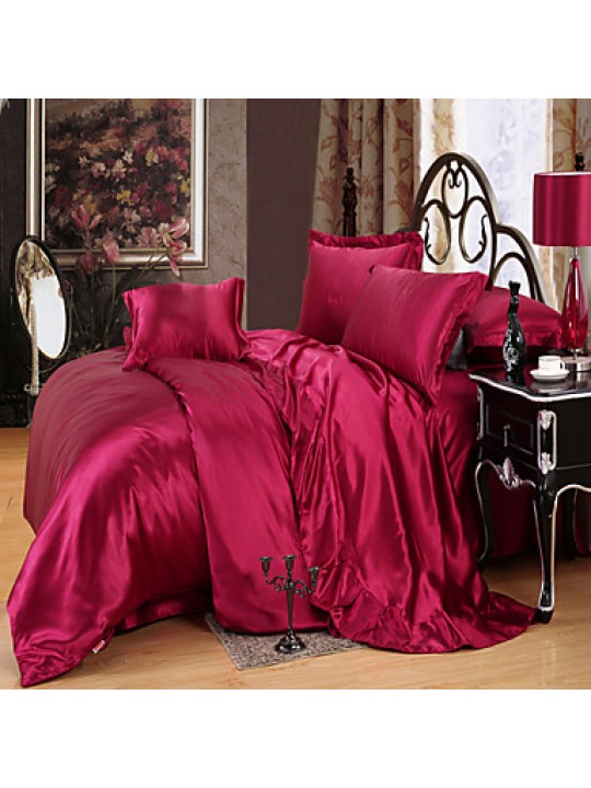 Solid 4 Piece Duvet Cover Sets