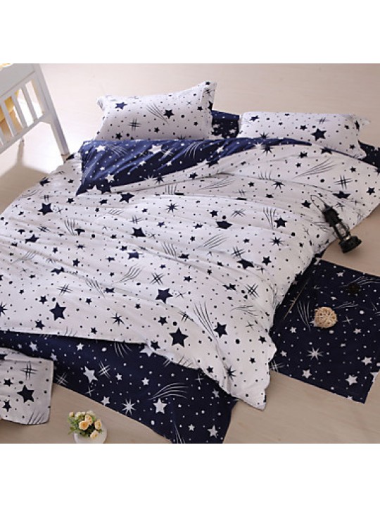 Meteor Bedsheet Pillowcases Duvet Cover(White)