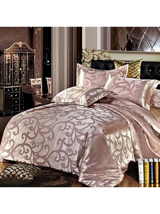 Bedtoppings Cotton Rich Jacquard Embossed 4pcs Duvet Cover Set Queen Size