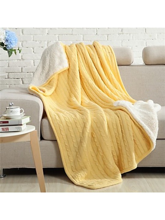 Multicolor Solid Knitted Blanket Bamboo Fiber59"*79"