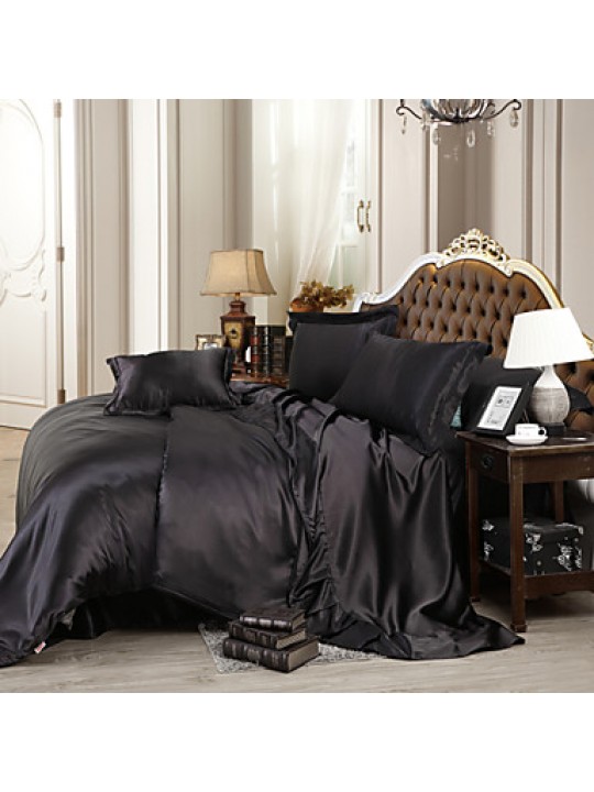 Solid 4 Piece Duvet Cover Sets