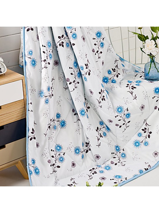 Floral / Botanical Printed 100% Mulberry Silk Quilt for Summer Air Conditioner Room W59"×L79"(W150 x L200cm)