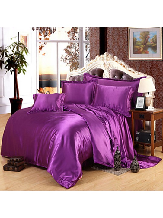 Solid 4 Piece Duvet Cover Sets