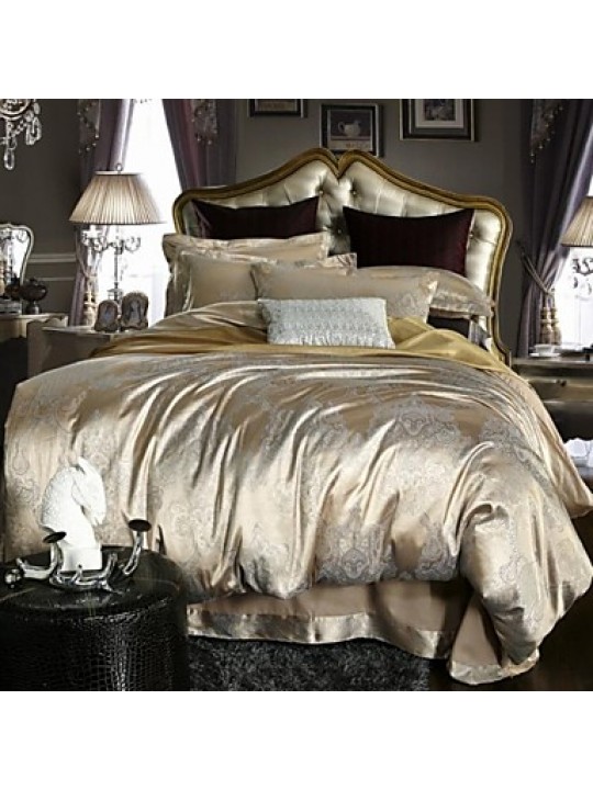 Bedtoppings Cotton Rich Jacquard Embossed 4pcs Duvet Cover Set