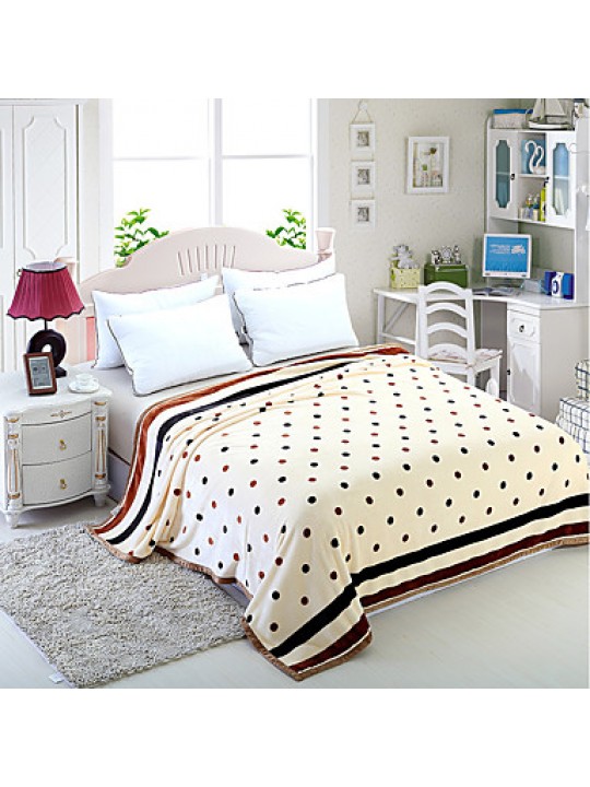 Recommend Chocolate Dots 100% Flannel Blanket New Super Soft Sofa FleecePlaid For Home Bedding