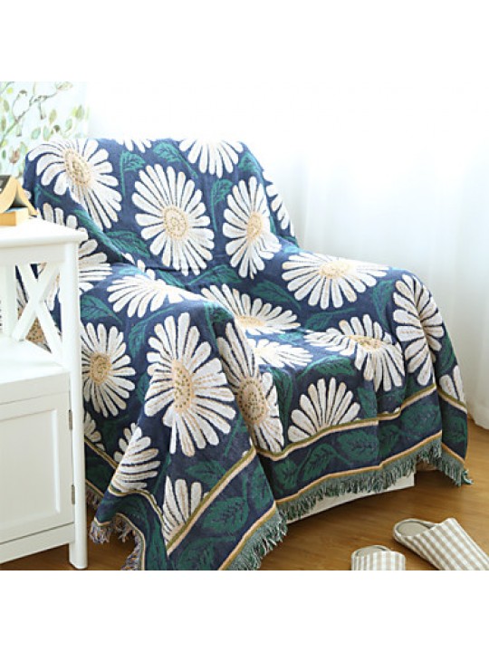 Cotton Daisies Thickening Line Decorative Carpet Sofa Towel Blanket