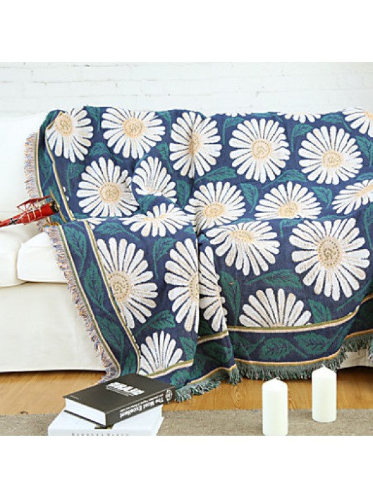 Cotton Daisies Thickening Line Decorative Carpet Sofa Towel Blanket