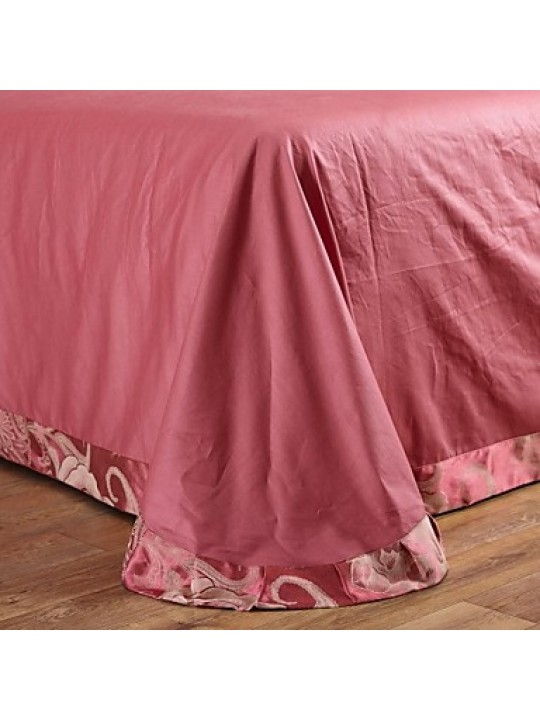 Simple Opulence 100% CottonRed Satin Jacquard Silk Duvet Cover Set