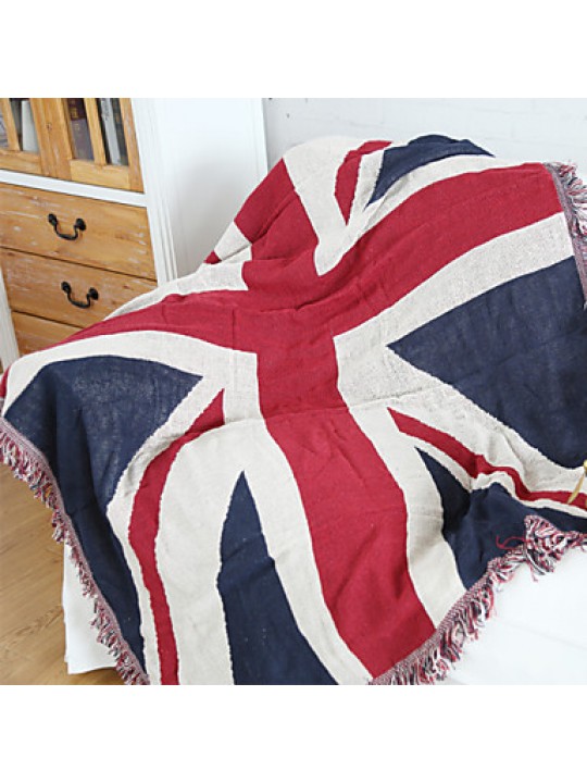 Cotton Union Jack Thickening Line Decorative Carpet Sofa Towel Blanket