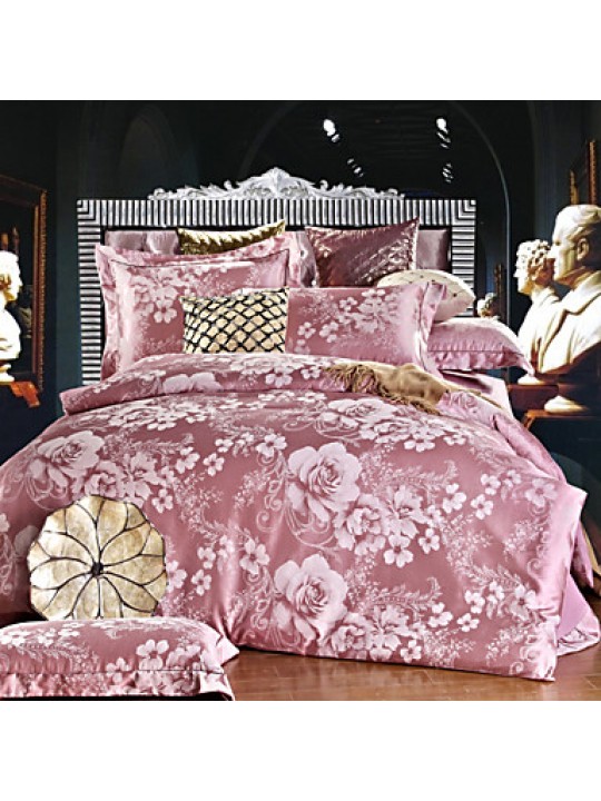 Bedtoppings Cotton Rich Jacquard Embossed 4pcs Duvet Cover Set