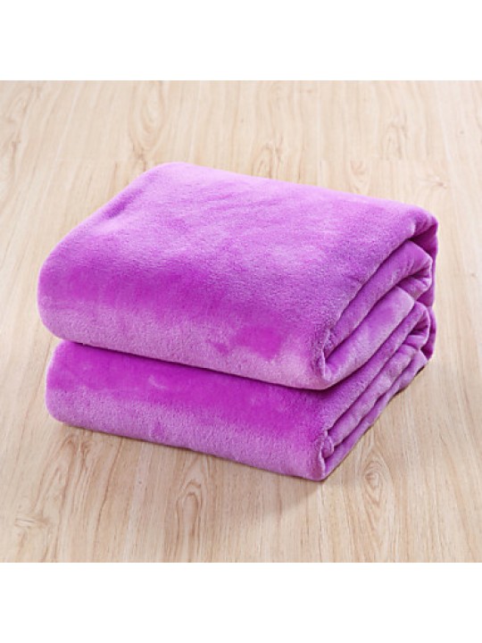 150*200cm Solid Color Flannel Fleece Blankets