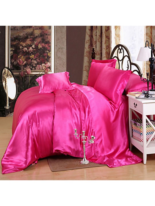 Solid 4 Piece Duvet Cover Sets