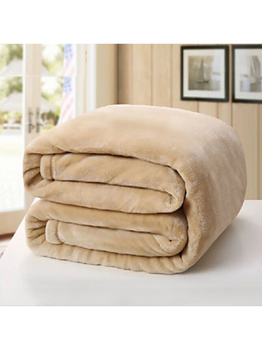 200*230cm Solid Color Plaids Flannel Fleece Blankets