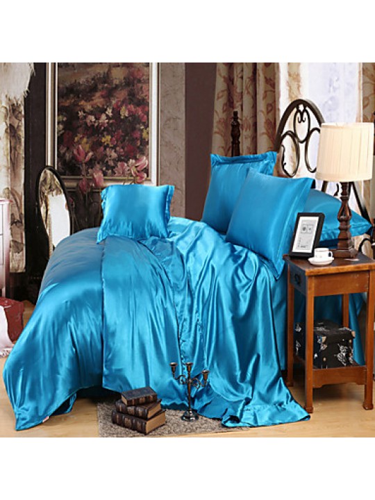 Solid 4 Piece Duvet Cover Sets