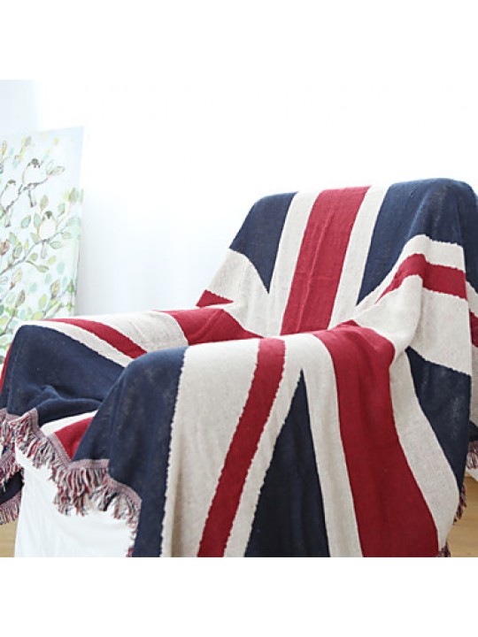 Cotton Union Jack Thickening Line Decorative Carpet Sofa Towel Blanket