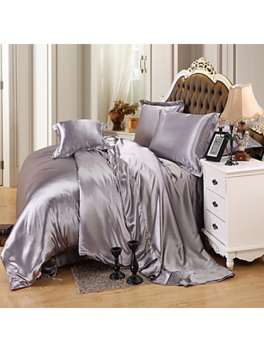 Solid 4 Piece Duvet Cover Sets