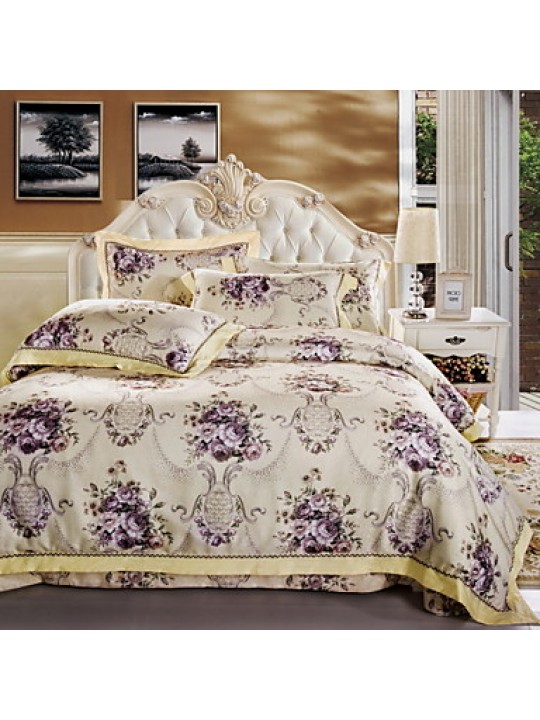 Floral Cotton 4 Piece Duvet Cover Sets