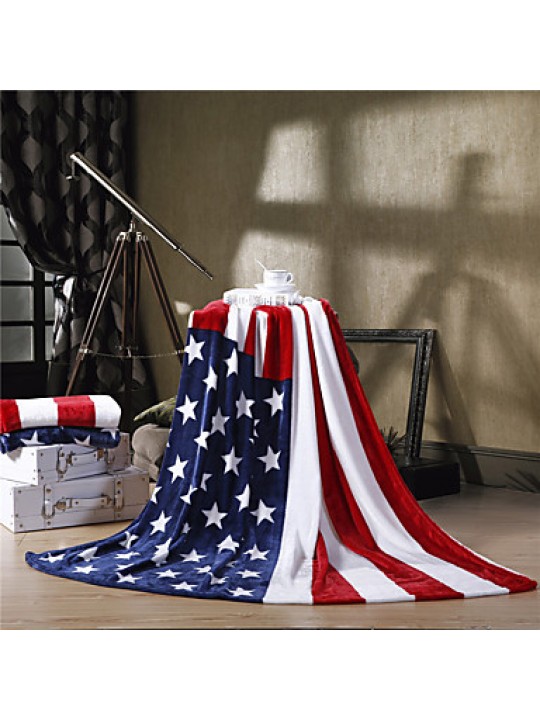 The American Flag USA Super Soft Flannel BlanketW59"×L79"